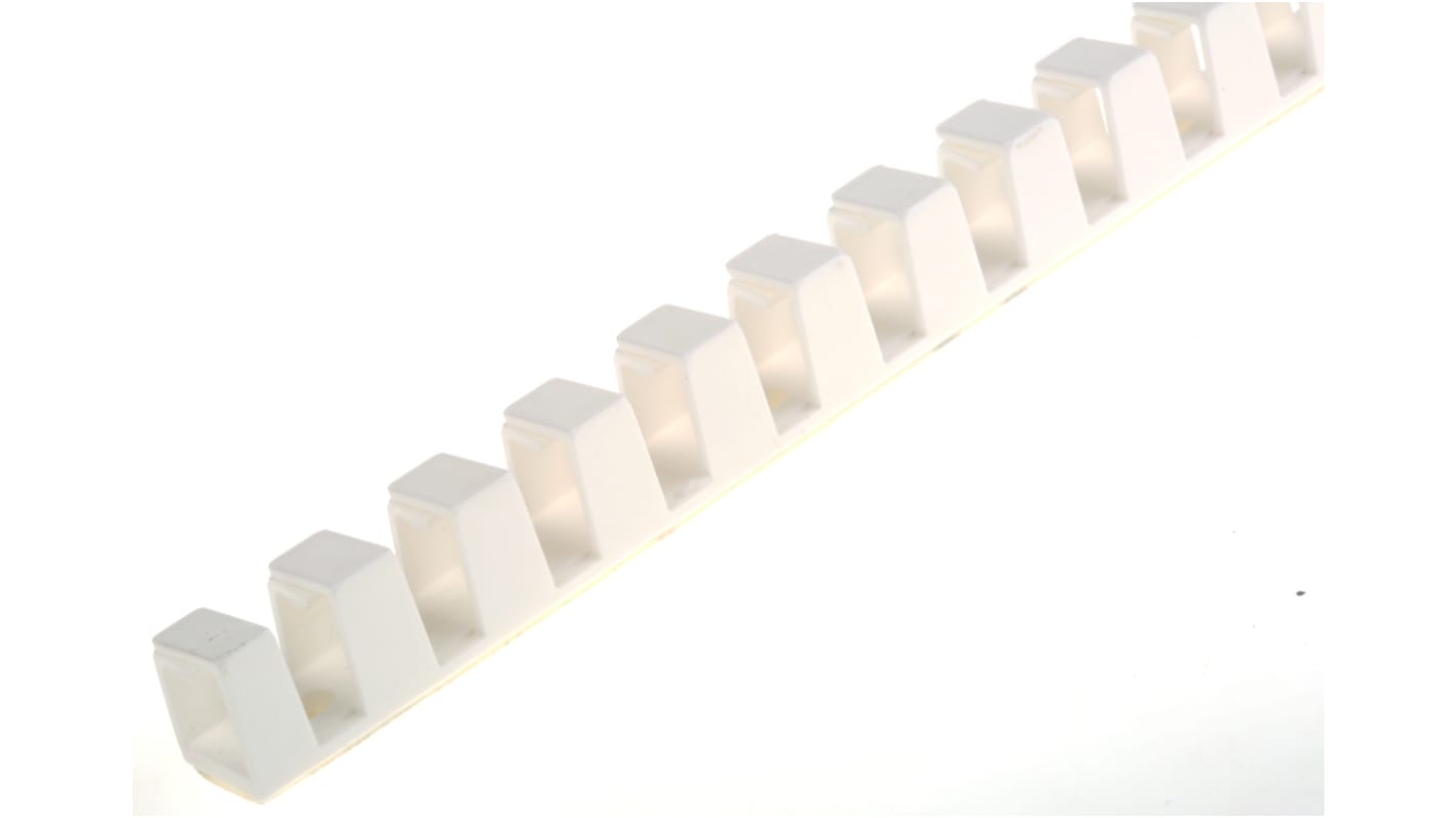 HellermannTyton HTC White Slotted Flexible Panel Trunking - Flexible Slot, W9 mm x D11mm, L0.5m, Plastic