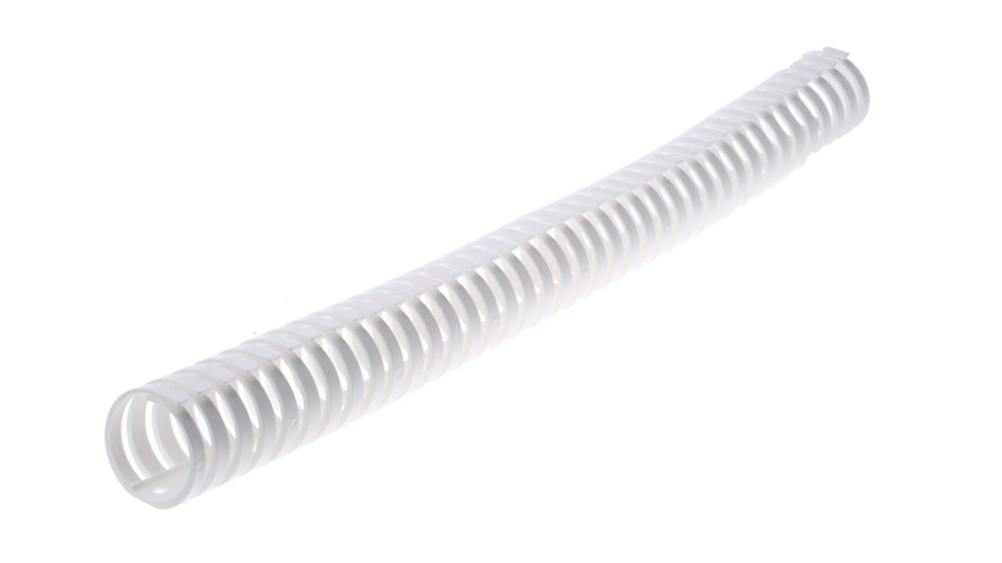 HellermannTyton White Slotted Flexible Panel Trunking - Flexible Slot, W45 mm x D48mm, L0.5m, Plastic