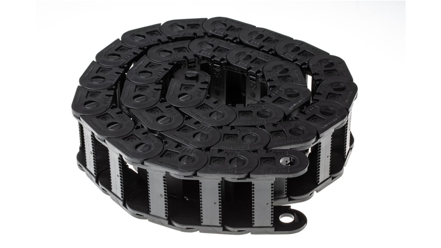 Igus 1400, e-chain Black Cable Chain - Flexible Slot, W51.5 mm x D28mm, L1m, 38 mm Min. Bend Radius, Igumid G