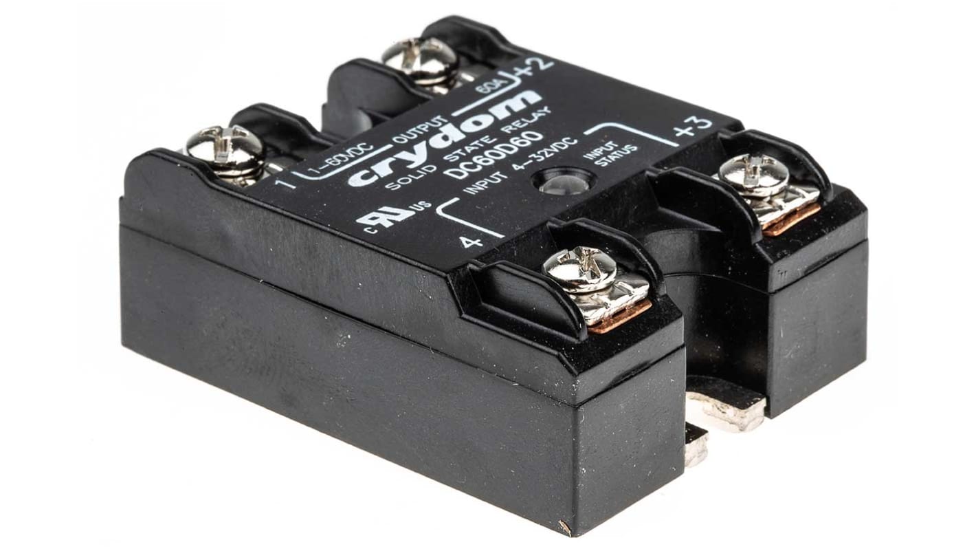 Sensata Crydom DC Series Solid State Relay, 60 A Load, Surface Mount, 48 V dc Load, 32 V dc Control
