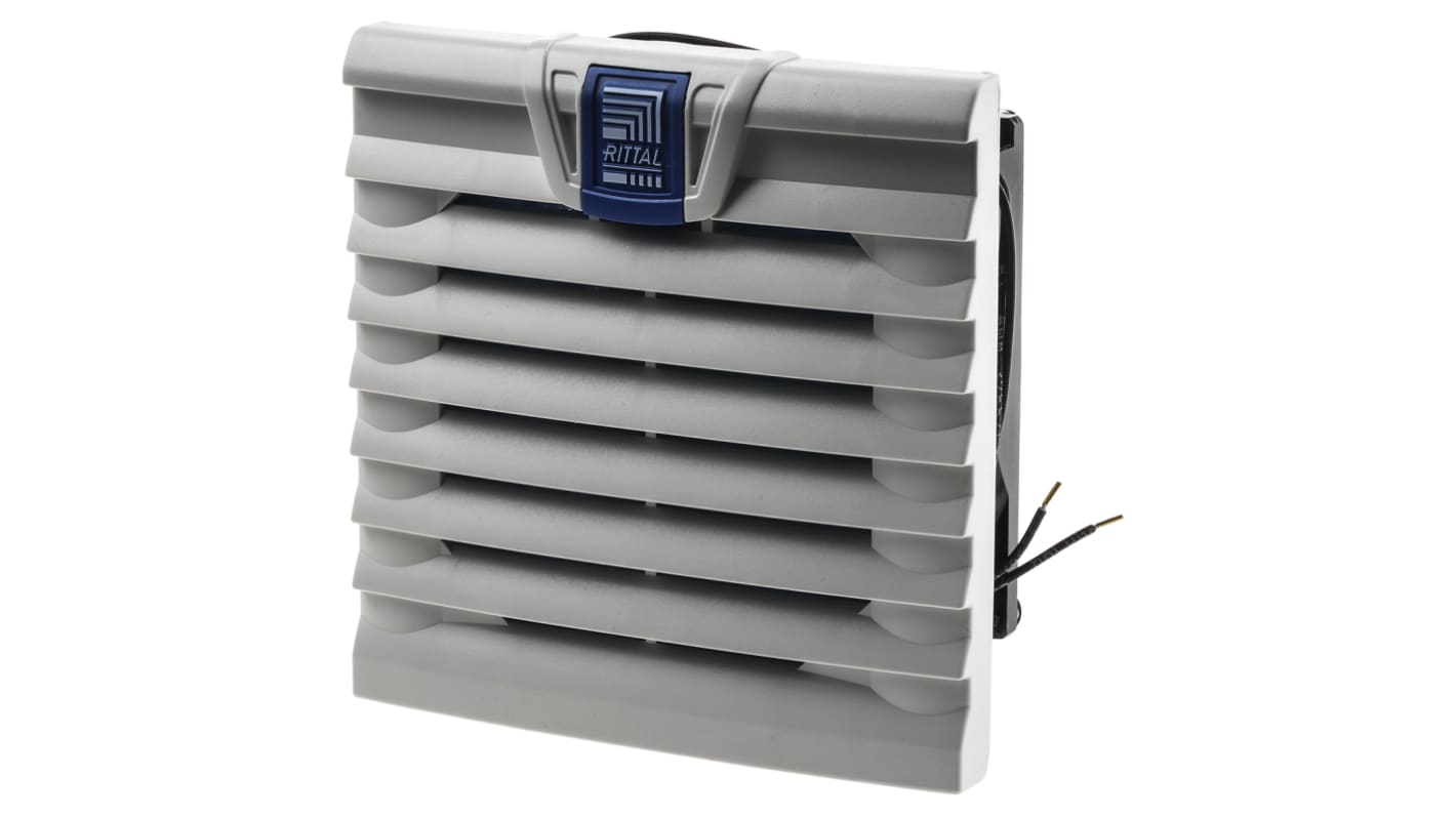 Ventilador con filtro Rittal de 116.5 x 116.5mm, alim. 115 V ac, 9W, caudal filtrado 18m³/h, 43dB, IP54