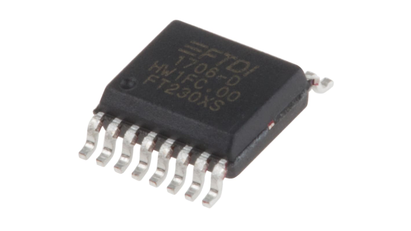 UART FT230XS-R, 1 canales, RS232, RS422, RS485, SIE, UART, 3MBd, SSOP, 16 pines