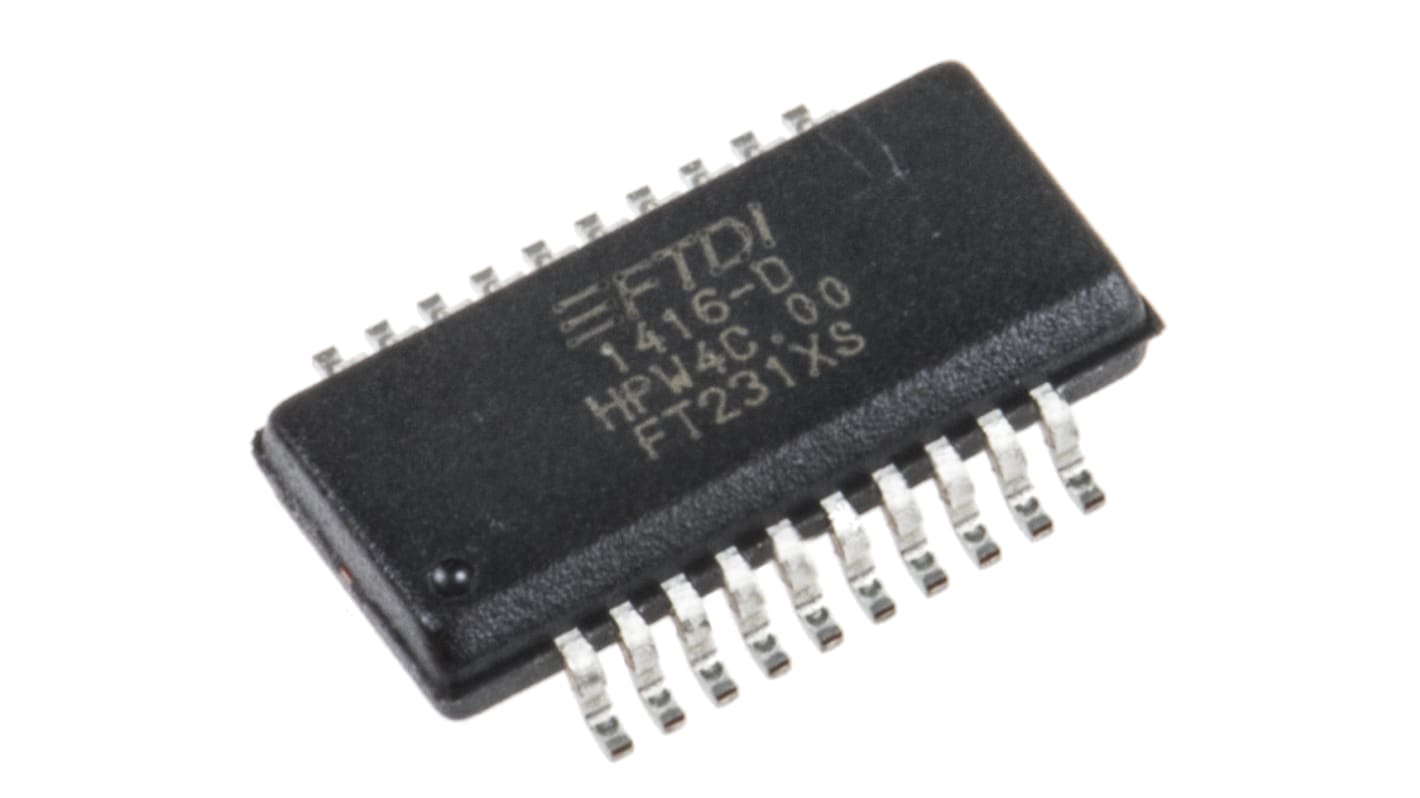 UART FT231XS-R, RS232, RS422, RS485, SIE, UART, 3MBd, 5 V, 20-tüskés, SSOP