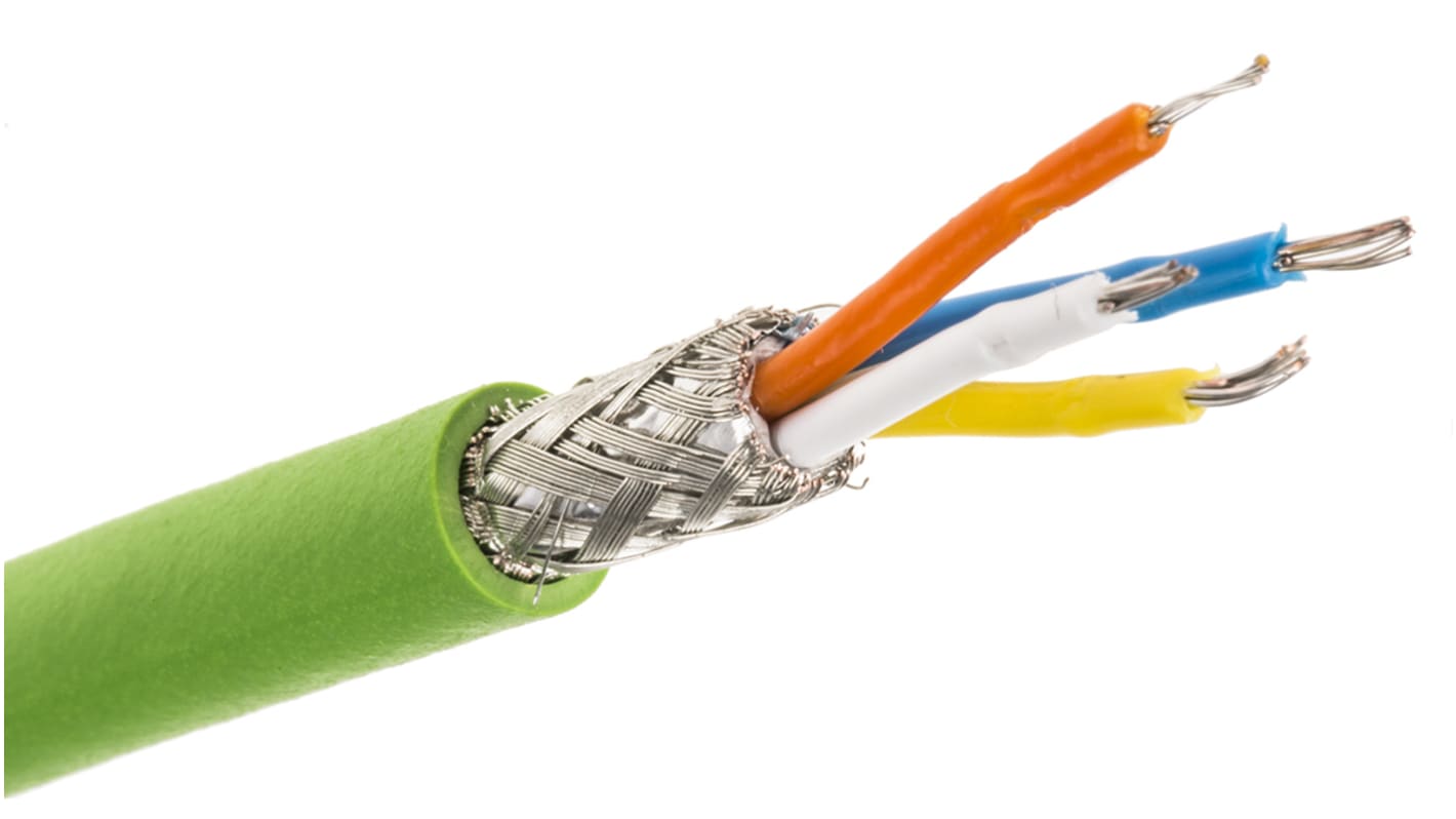 Siemens Ethernetkabel Cat.5, 20m, Grün Verlegekabel SF/UTP, Aussen ø 6.5mm, PVC