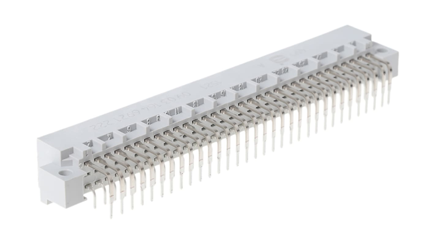 Connecteur DIN 41612 HARTING série DIN 41612, 64 contacts Mâle, Angle droit, entraxe 2.54mm