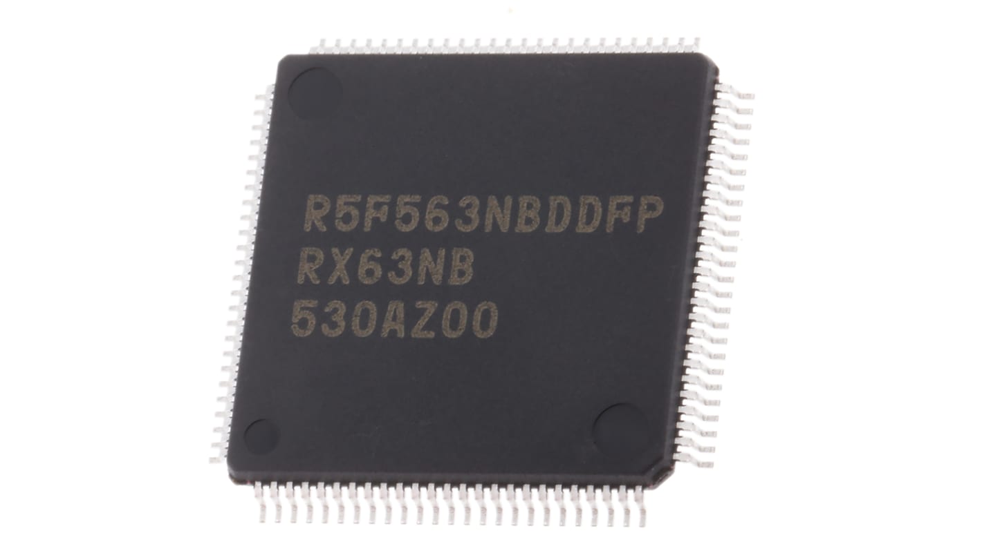 Microcontrôleur, 32bit, 128 Ko RAM, 1 Mo, 100MHz, LFQFP 100, série RX63N