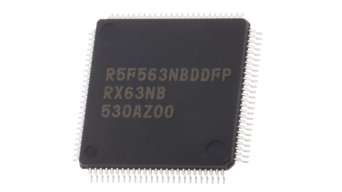 Renesas Electronics, 32bit RX, RX63N Microcontroller, 100MHz, 1 MB Flash, 100-Pin LFQFP