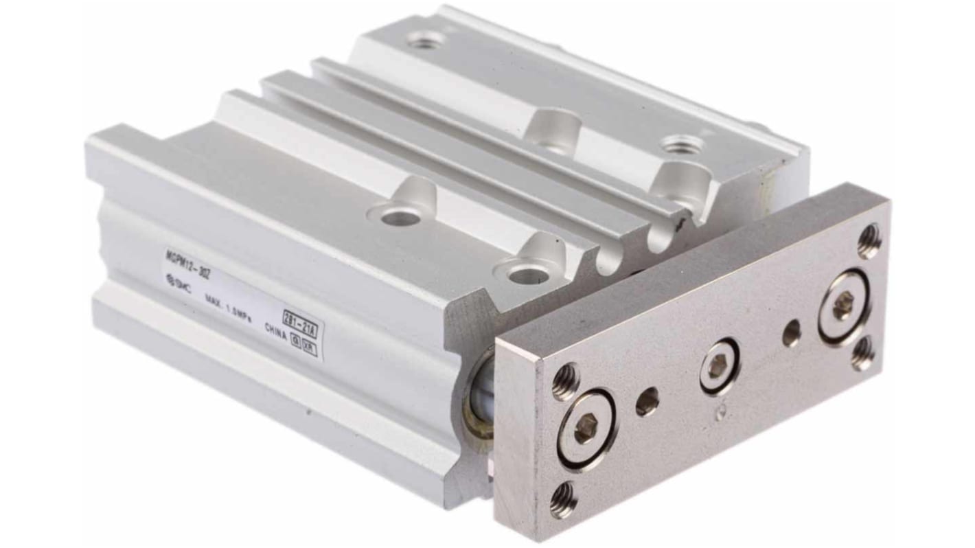 SMC Pneumatic Guided Cylinder - 12mm Bore, 30mm Stroke, MGP Series, Double Acting