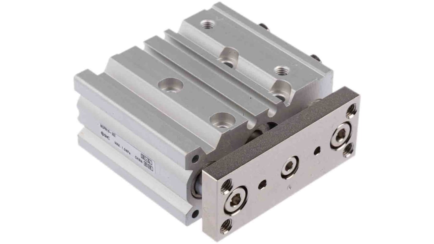 SMC ガイド付シリンダ, ストローク:20mm, ダブル, 1 MPa SMC ガイド付シリンダ, ストローク:20mm, ダブル, 1 MPa