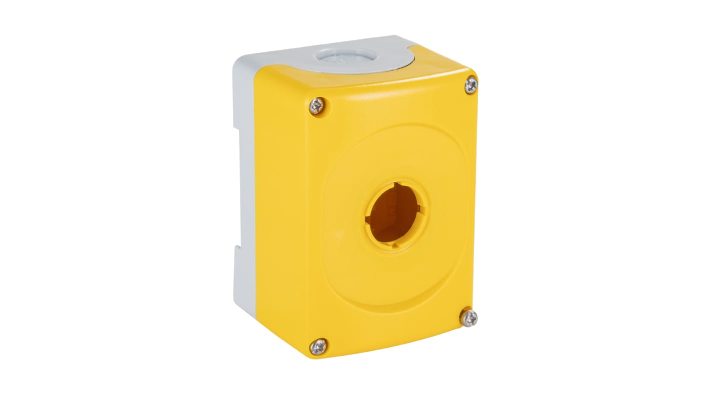 ABB Yellow Plastic ABB Modular Push Button Enclosure - 1 Hole 22mm Diameter