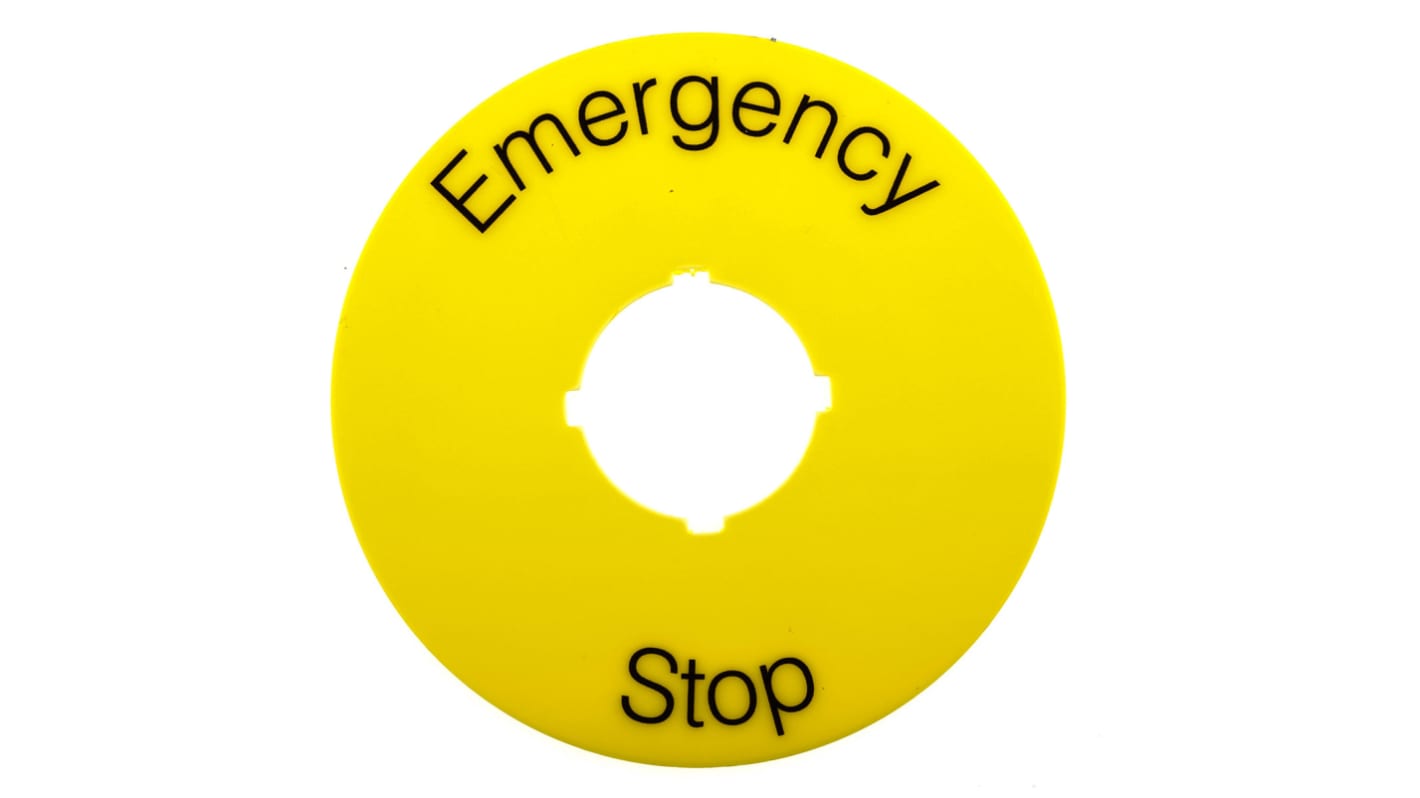 ABB Legend Plate for Use with 70 mm Emergency Stop, Emergency Stop, Stop