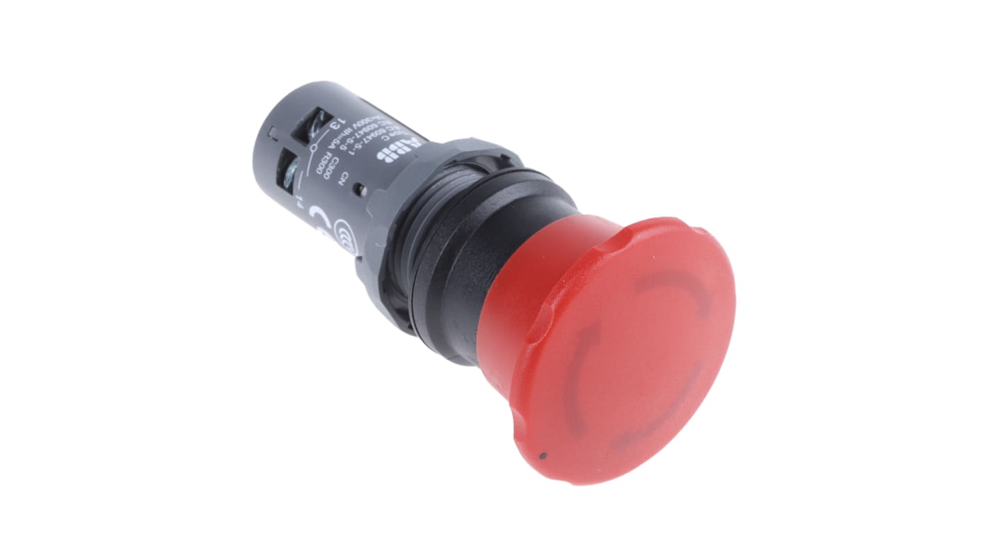 ABB 非常停止用押釦スイッチ, 40mm, 1 NO + 1 NC, IP66, IP67, IP69K, パネルマウント