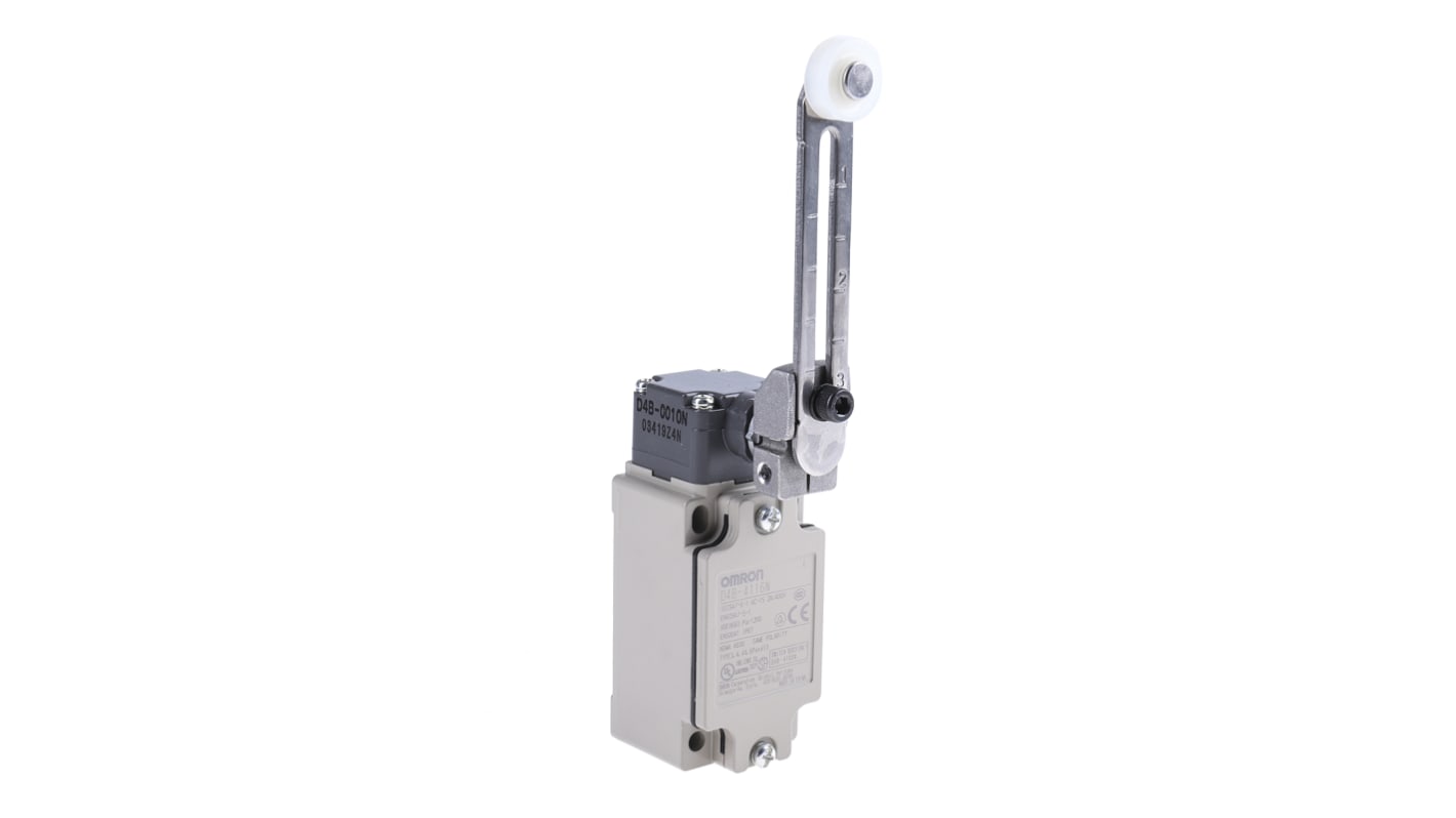 Interruptor de bloqueo con Palanca de Rodillo Omron D4B-N, DPST, NA/NC, IP67