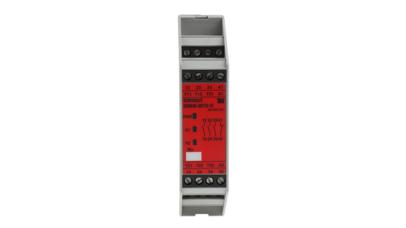 Omron G9SB Emergency Stop Safety Relay, 24V ac/dc, Dual-Channel, 3 Safety Contacts