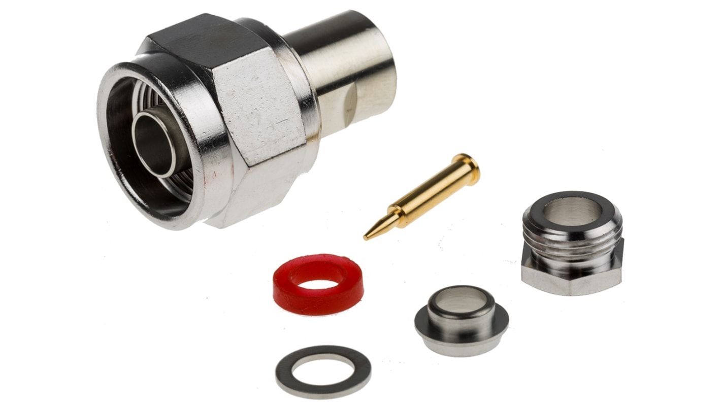 RS PRO, Plug Cable Mount N Connector, 50Ω, Clamp Termination, Straight Body
