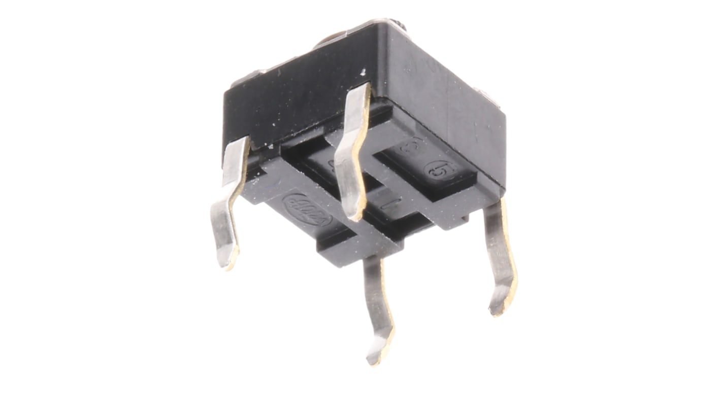Alps Alpine 轻触开关, 表面安装, 通孔端接, SPST, 6 x 6 x 5mm, 灰色执行器