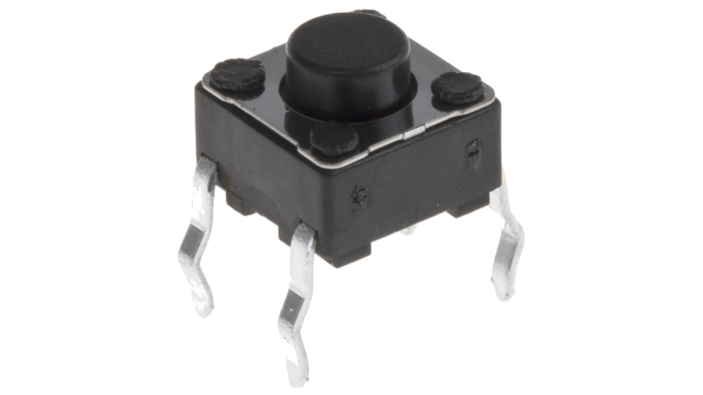 Black Stem Tactile Switch, SPST 50 mA @ 12 V dc 5mm Surface Mount