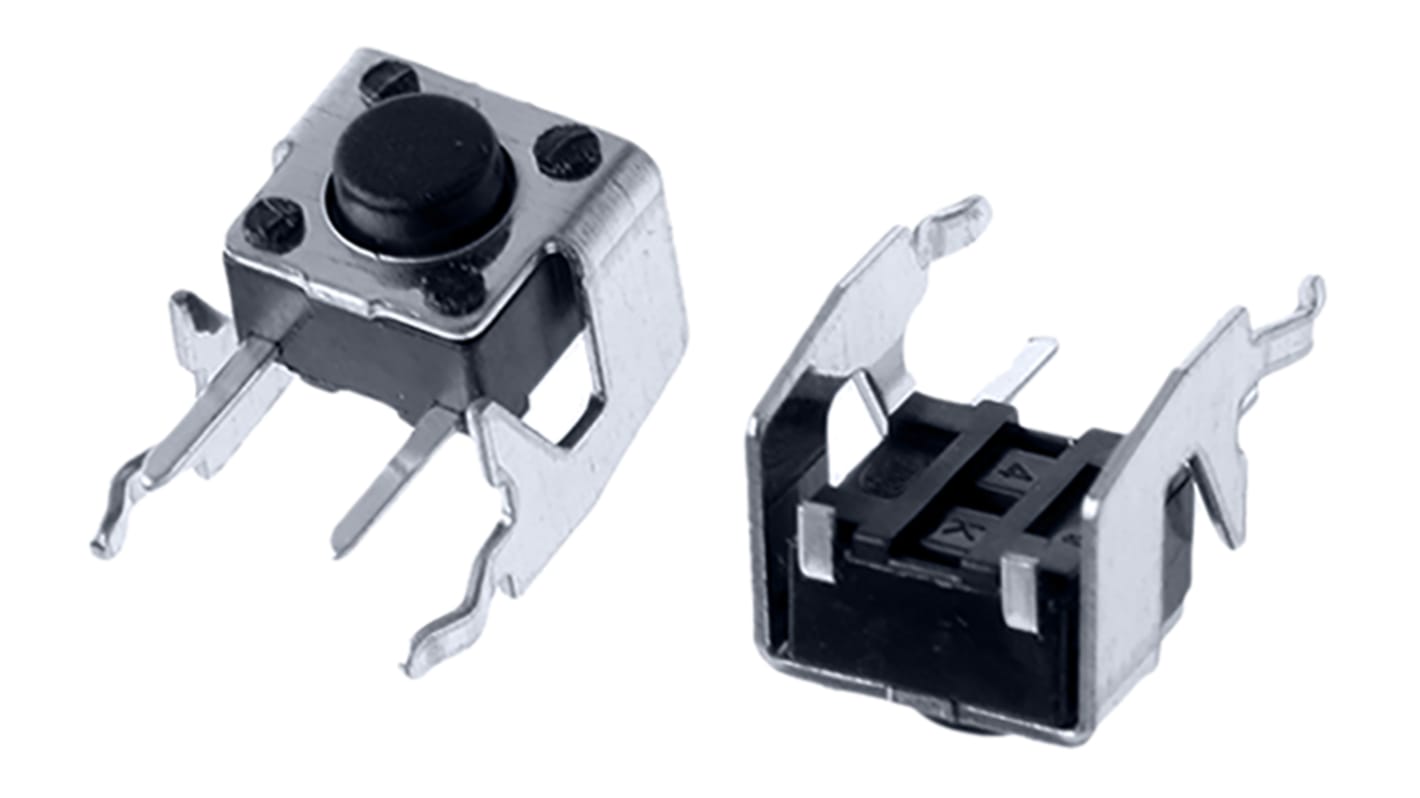 Alps Alpine Black Stem Tactile Switch, SPST 50 mA @ 12 V dc 3.85mm Surface Mount