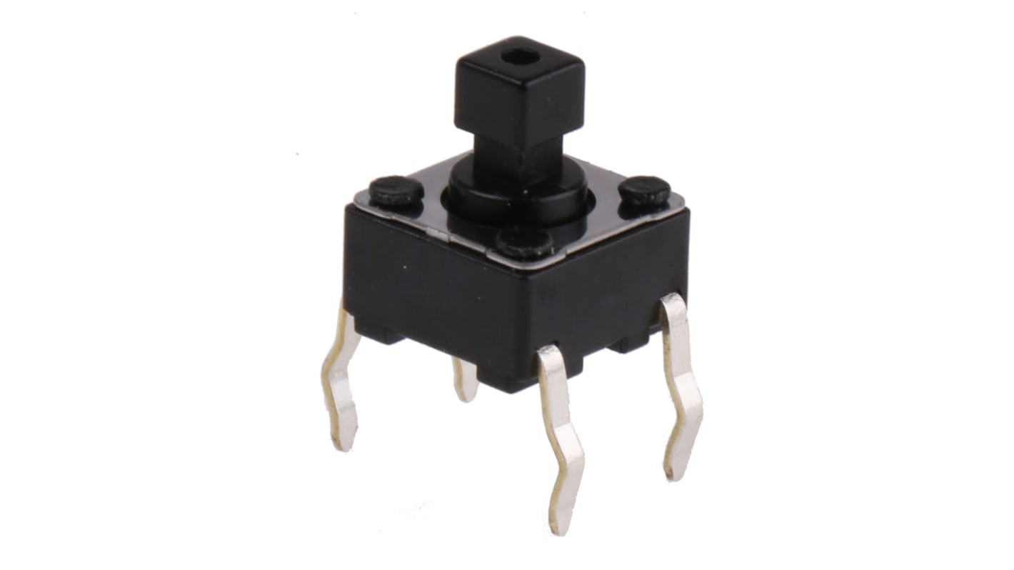 Alps Alpine Black Stem Tactile Switch, SPST 50 mA @ 12 V dc 7.3mm Surface Mount