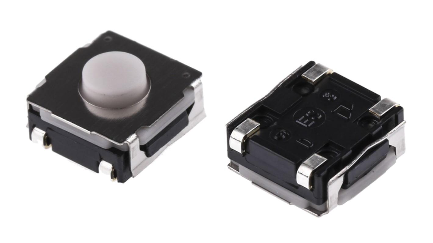 Alps Alpine White Stem Tactile Switch, SPST 50 mA @ 12 V dc 3.4mm Surface Mount