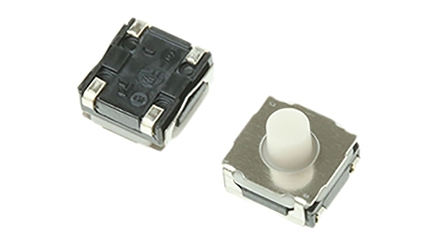 Alps Alpine White Stem Tactile Switch, SPST 50 mA @ 12 V dc 5.1mm Surface Mount