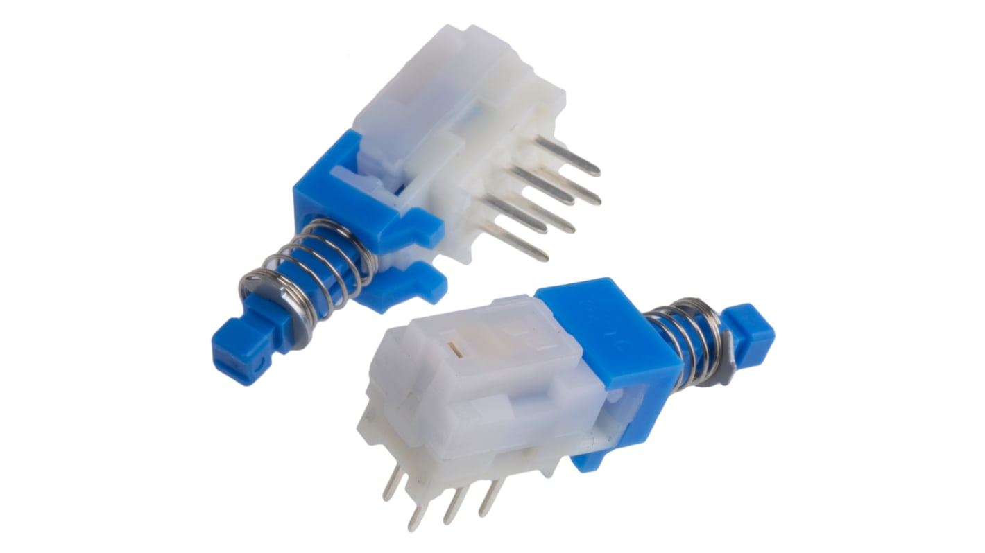 Alps Alpine Push Button Switch, Latching, PCB, DPDT, 30V dc