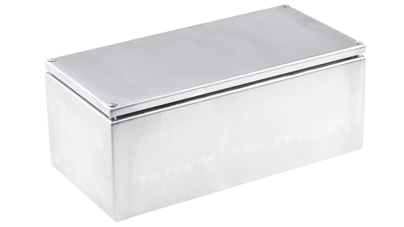 RS PRO Unpainted Stainless Steel Terminal Box, IP66, 300 x 150 x 120mm
