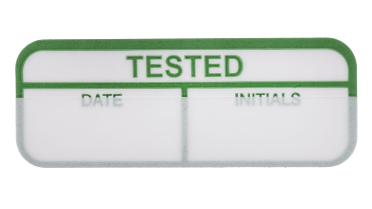 Etiqueta adhesiva preimpresa, RS PRO, 120 Etiquetas Tested