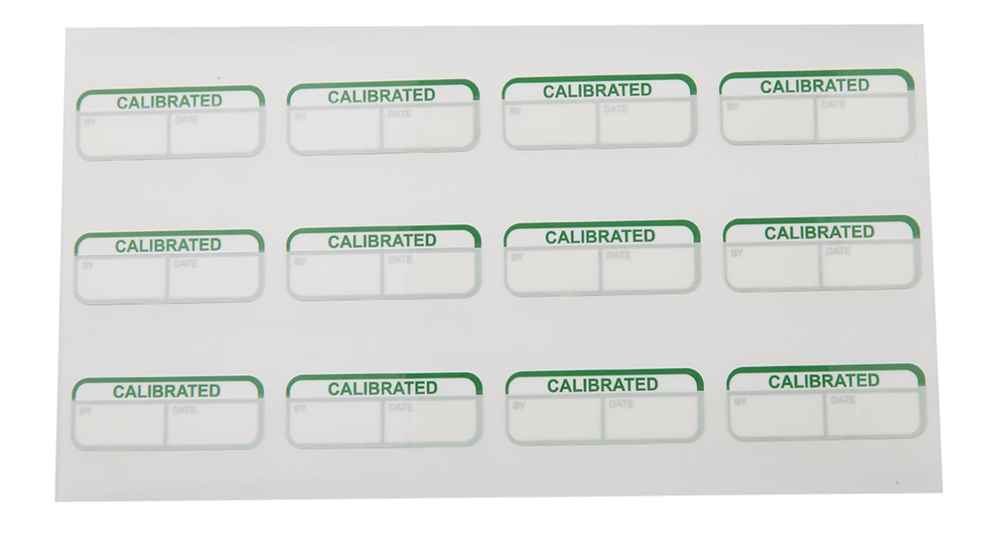 Etiqueta adhesiva preimpresa, RS PRO, 120 Etiquetas Calibrated