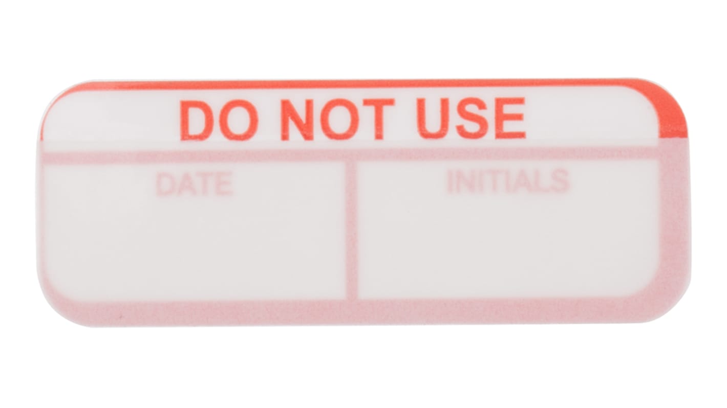 RS PRO Adhesive Pre-Printed Red Label-Do Not Use-. Quantity: 120