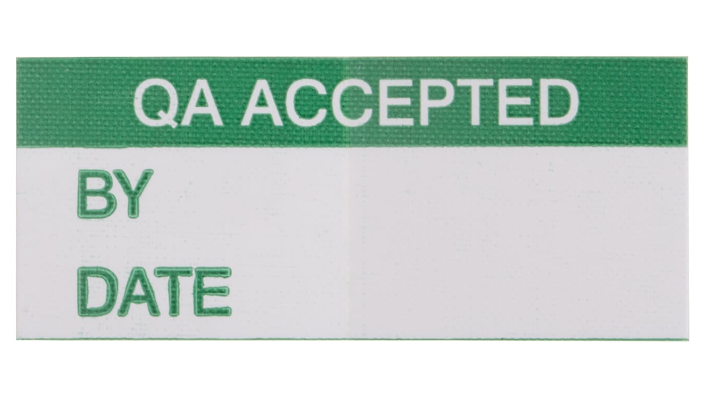 140 Etichetta adesiva prestampata RS PRO 38mm x 15mm QA Accepted
