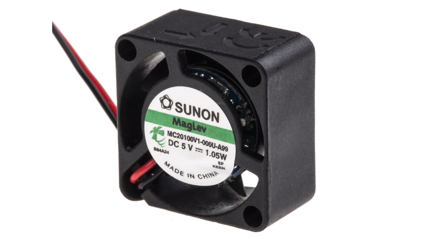 Sunon MC Series Axial Fan, 5 V dc, DC Operation, 3.23m³/h, 1.05W, 210mA Max, 20 x 20 x 10mm