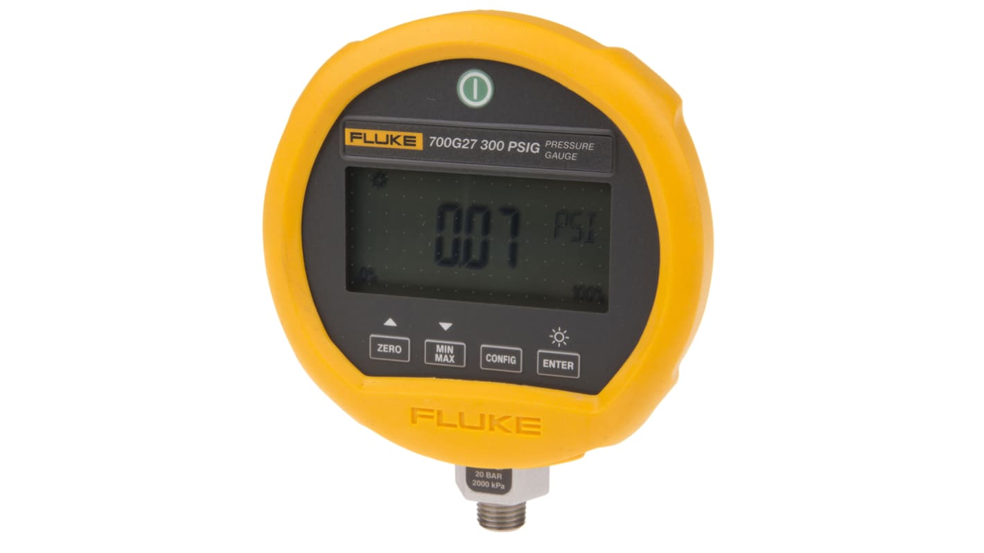 Fluke G 1/4 Digital Pressure Gauge 20bar Bottom Entry 114mm Outside Diameter