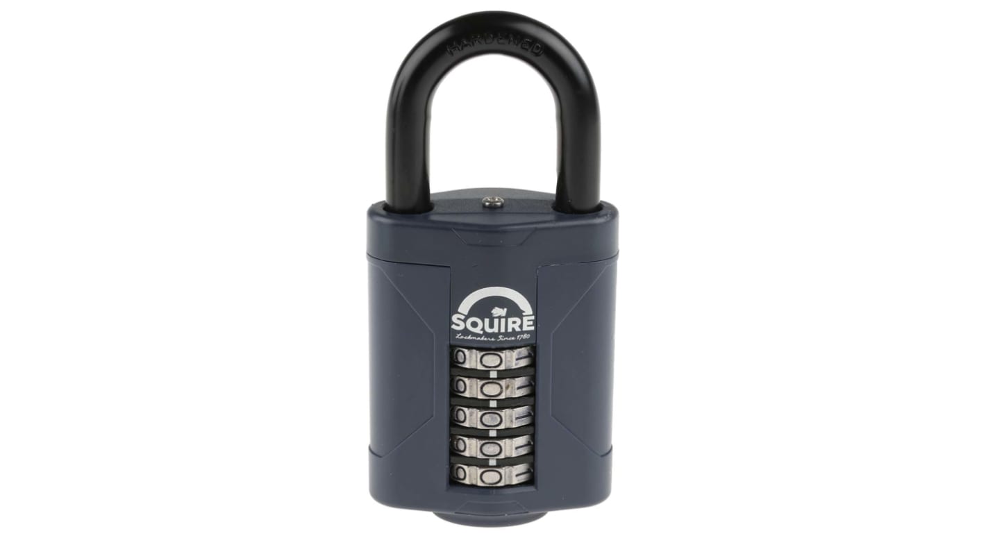 Squire Combination Weatherproof Die Cast Alloy Combination Padlock, 10mm Shackle, 60mm Body