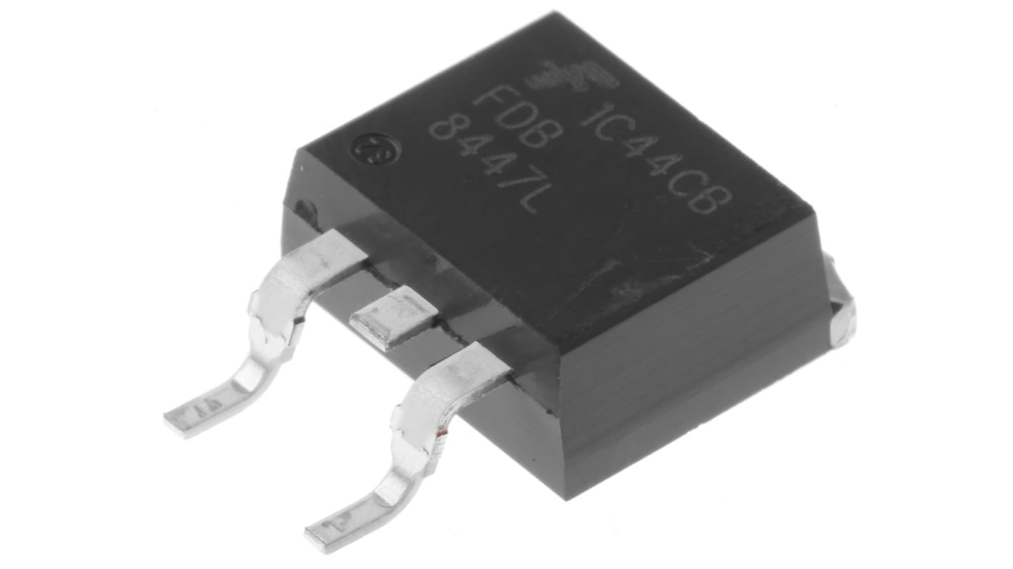 MOSFET onsemi, canale N, 12,4 mΩ, 50 A, D2PAK (TO-263), Montaggio superficiale