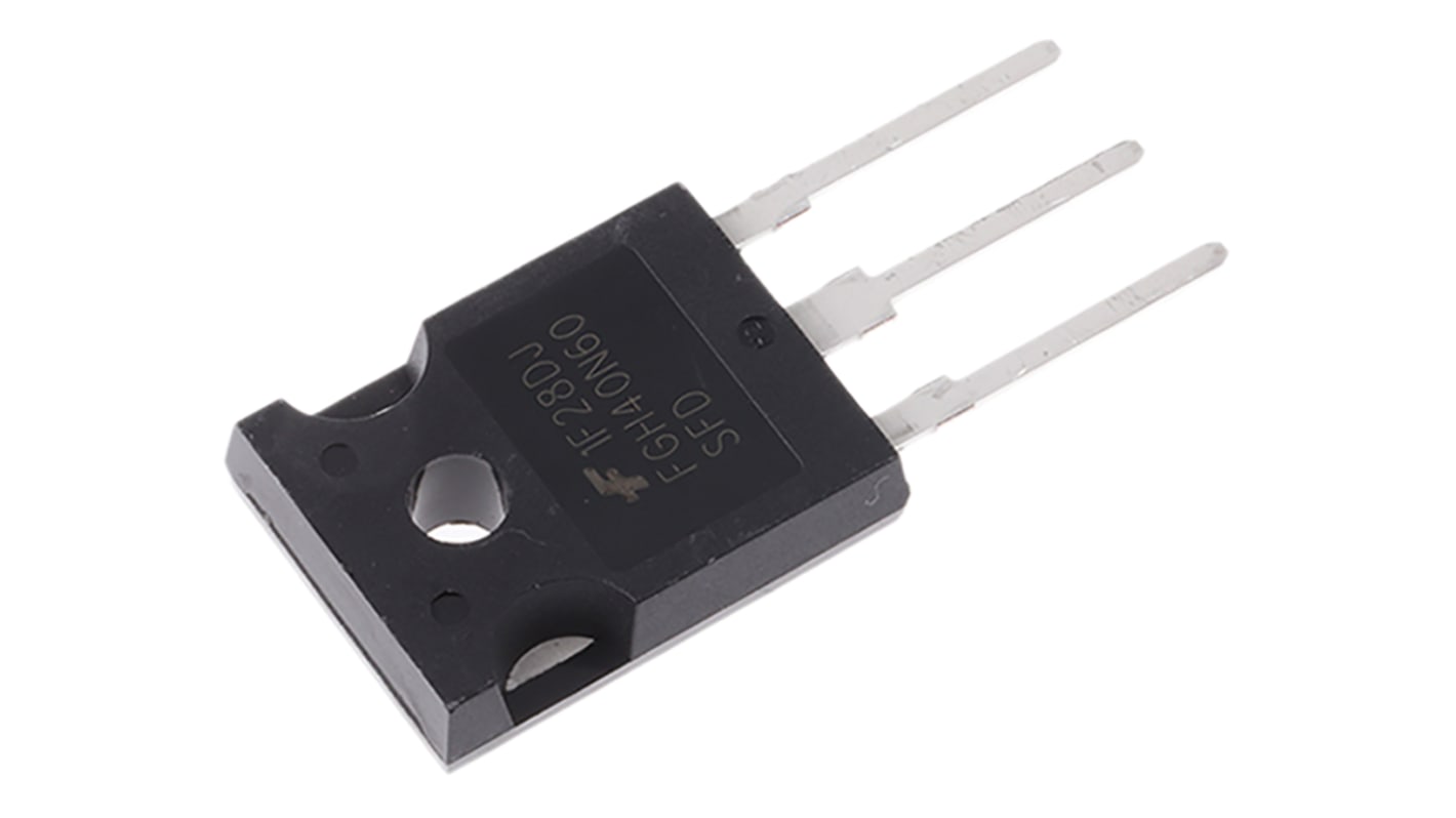 onsemi N沟道IGBT, Ic 80 A, VCEO 600 V, 3针, TO-247, 通孔安装