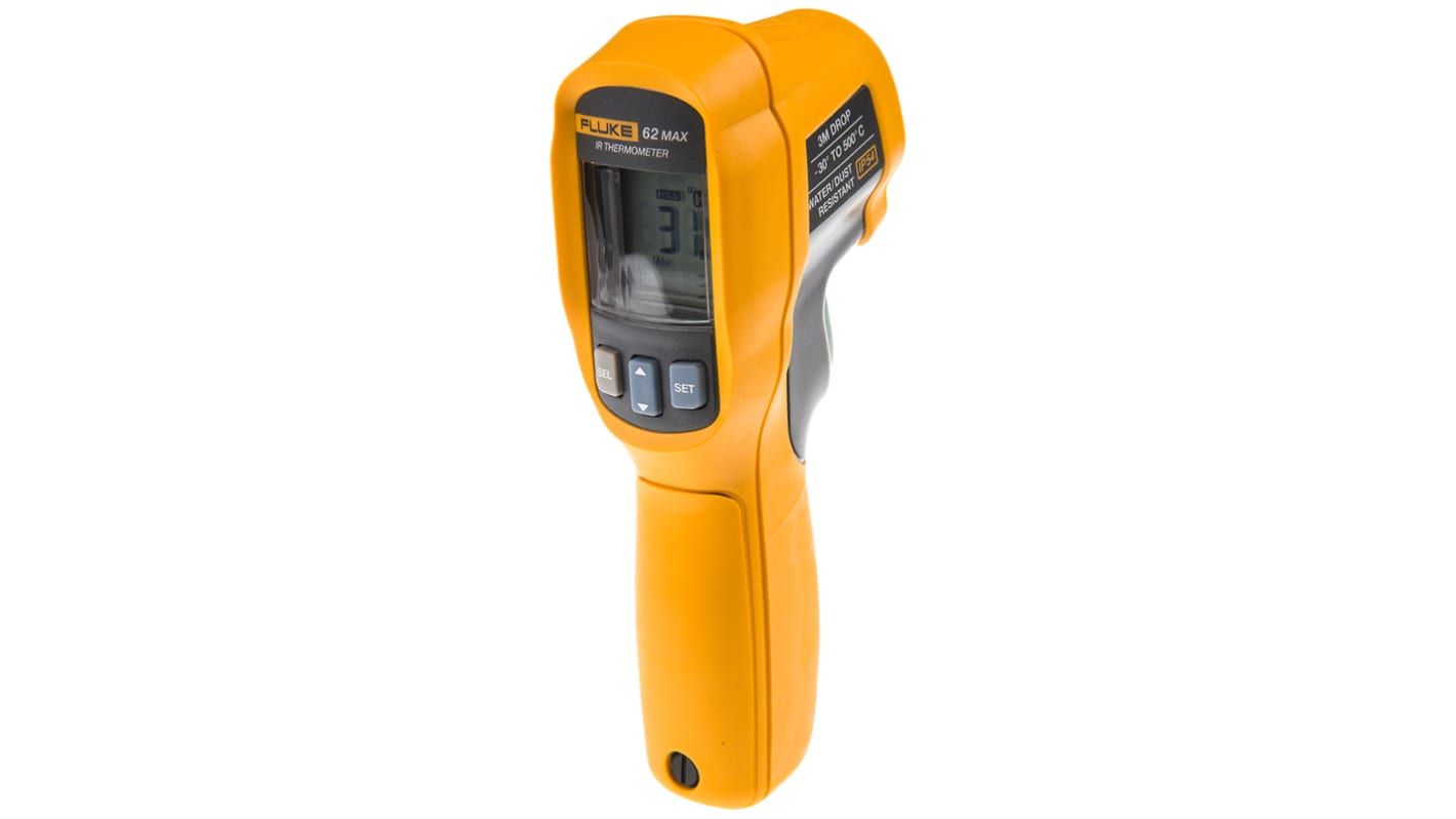 Thermomètre infrarouge 62 MAX Fluke max. +500°C, optique 10:1, Etalonné RS