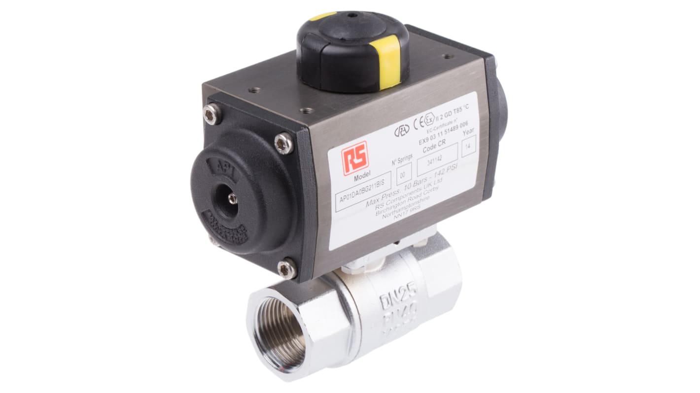 Valvola con attuazione pneumatica RS PRO, a sfera, NC, 1poll, 40 bar max