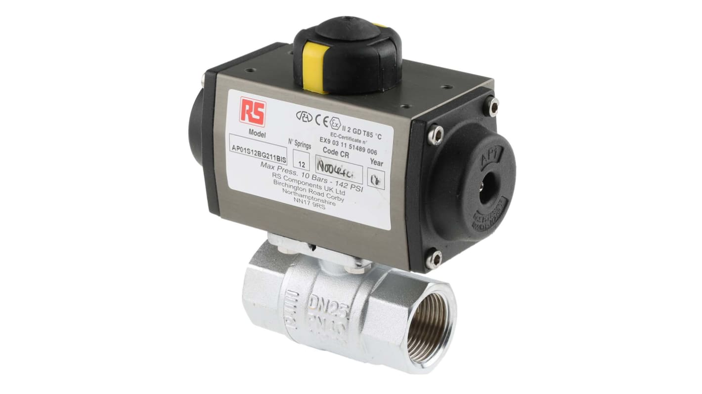 Valvola con attuazione pneumatica RS PRO, a sfera, NC, 1poll, 40 bar max