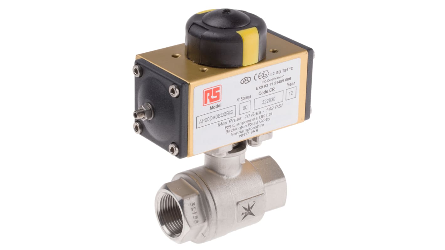 Valvola con attuazione pneumatica RS PRO, a sfera, NC, 3/4poll, 1000 psi max