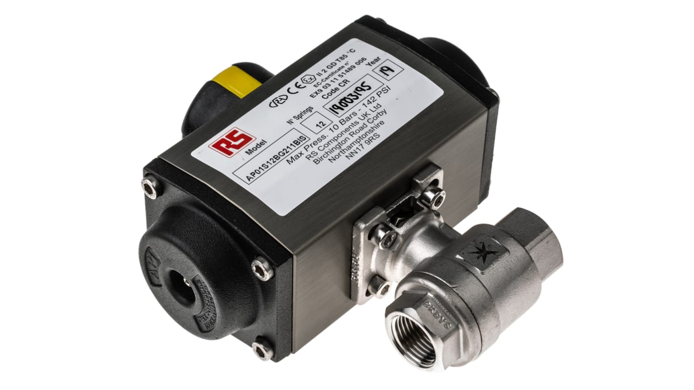 Valvola con attuazione pneumatica RS PRO, a sfera, NC, 1/2poll, 142 psi max