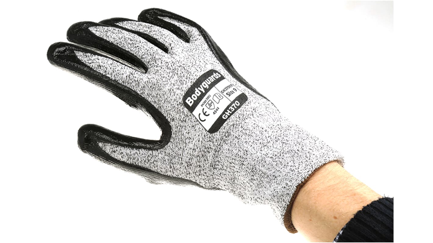 Polyco Healthline Matrix Grey Nitrile Cut Resistant Work Gloves, Size 9, Nitrile Foam Coating
