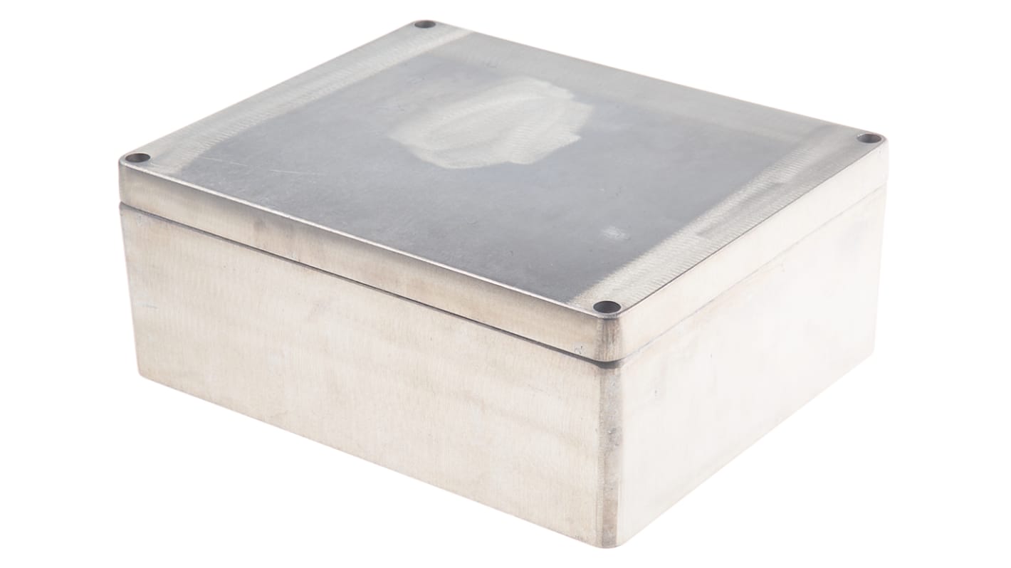 RS PRO Silver Die Cast Aluminium Enclosure, IP66, Silver Lid, 280 x 230 x 110mm