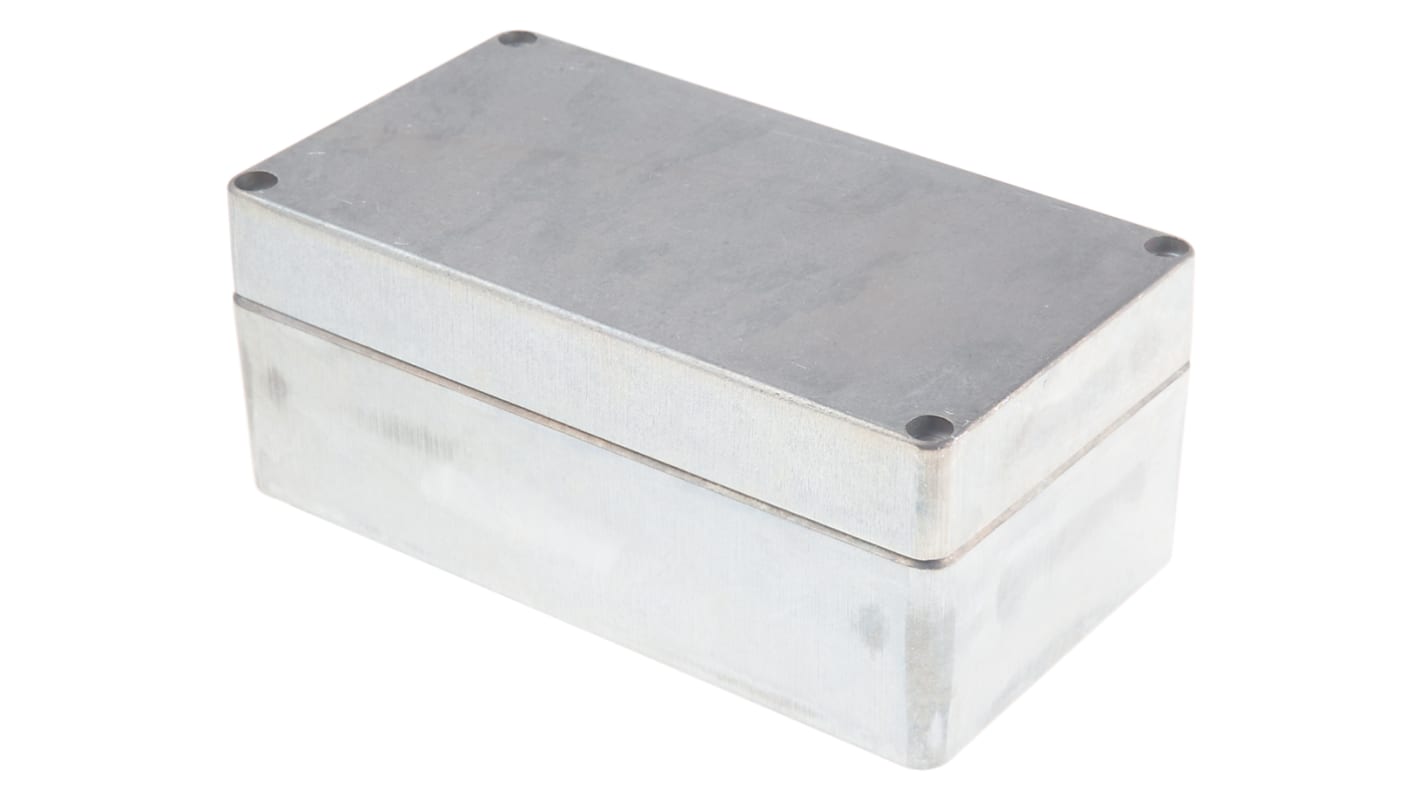 RS PRO Silver Die Cast Aluminium Enclosure, IP66, Silver Lid, 220 x 120 x 91mm