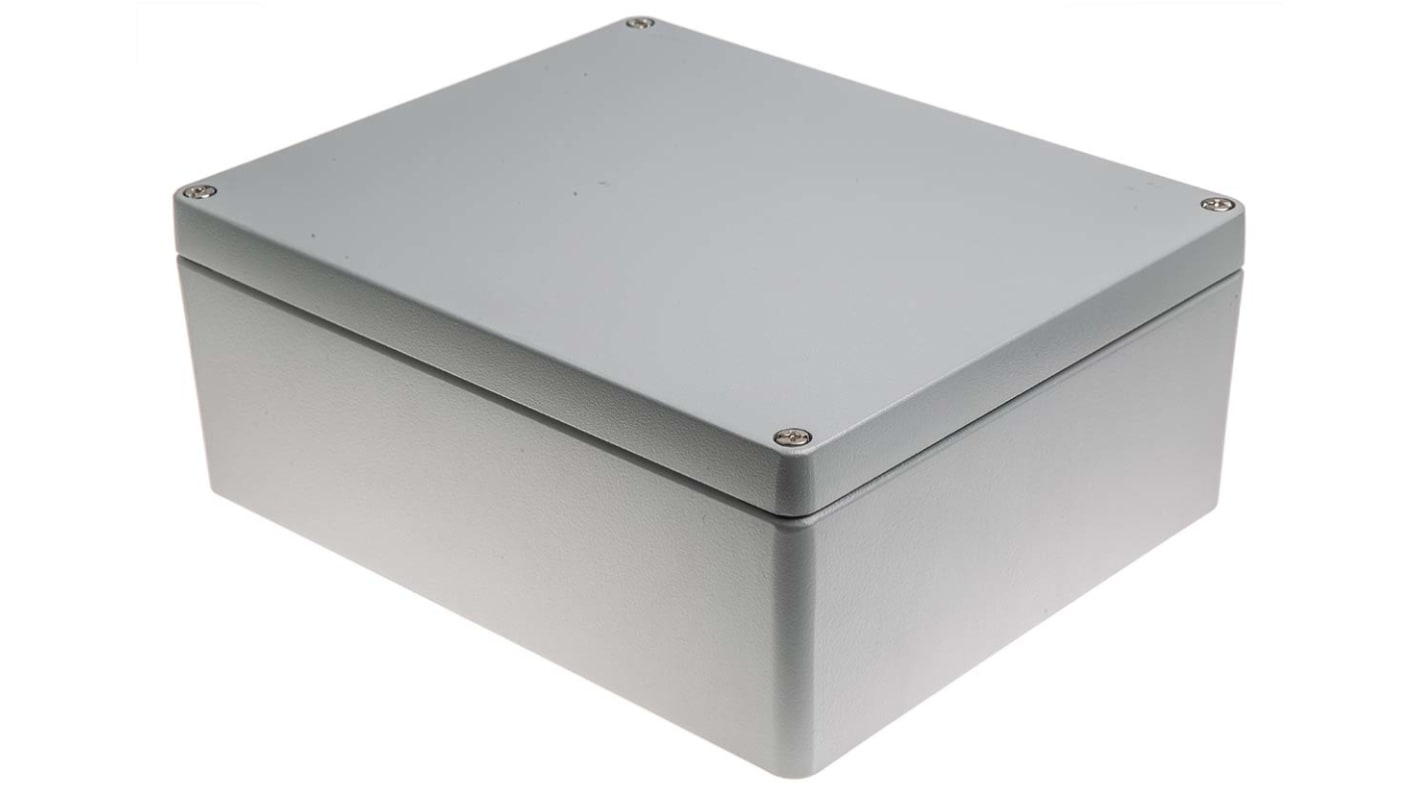 RS PRO Grey Die Cast Aluminium Enclosure, IP66, Grey Lid, 280 x 230 x 110mm