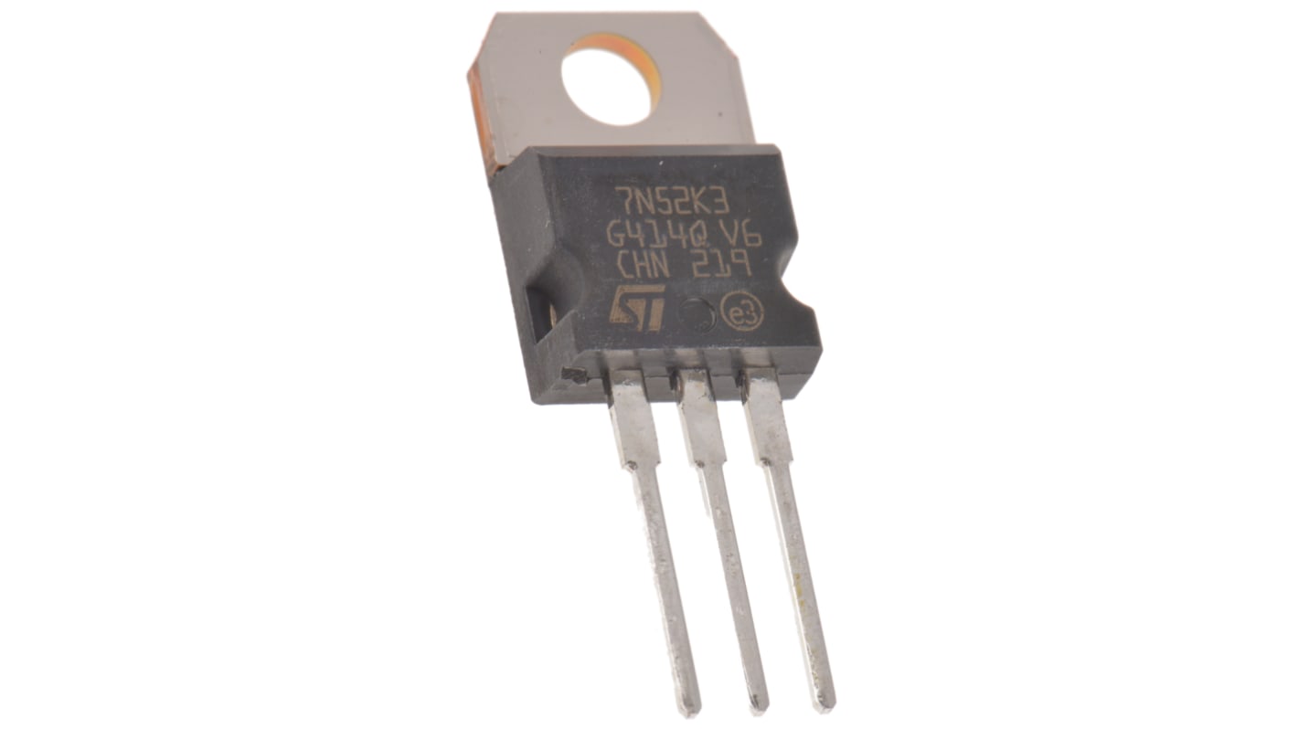 N-Channel MOSFET, 6 A, 525 V, 3-Pin TO-220 STMicroelectronics STP7N52K3