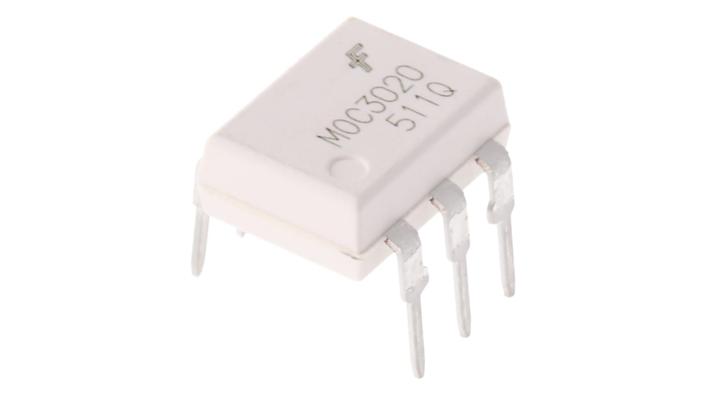 onsemi, MOC3020M DC Input Triac Output Optocoupler, Through Hole, 6-Pin DIP