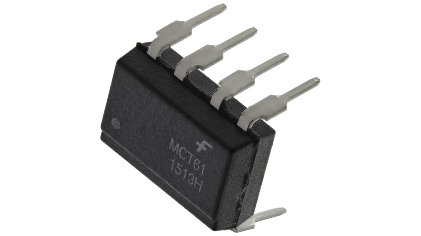 onsemi, MCT61 DC Input Transistor Output Dual Optocoupler, Through Hole, 8-Pin DIP