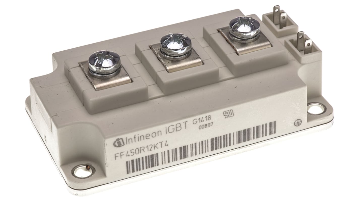 Infineon N沟道IGBT模块串行晶体管, Ic 580 A, VCEO 1200 V, 3针, 62MM 模块, 面板安装