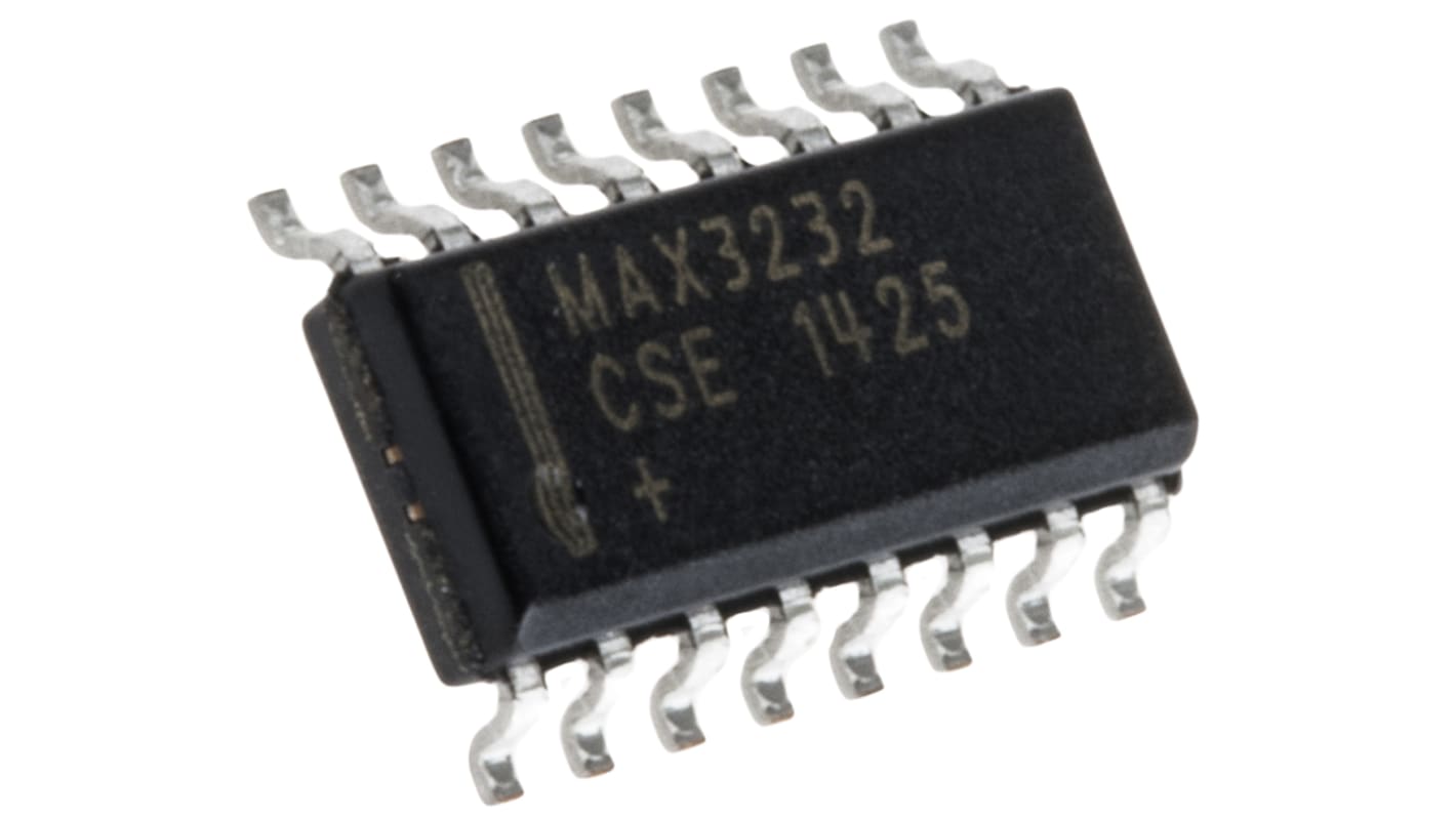Maxim Integrated 美信 线路收发器, 16引脚, SOIC封装, RS-232接口, 表面贴装, 3 → 5.5 V单电源, 2-TX, 最低工作温度 0 °C, 235kbps数据速率, 2-RX